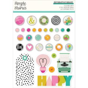 Simple Stories - Color Me Happy - Decorative Brads