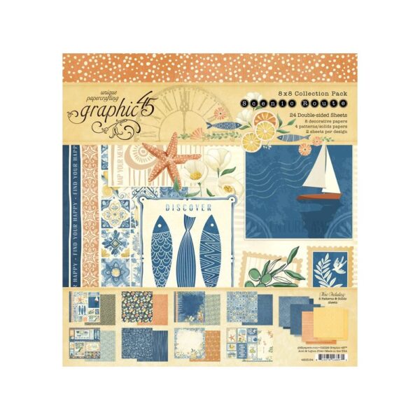 Routecollection Booklet Graphic 45 – Scenic Route – Collection Pack 8×8″ – ScrapBoutique