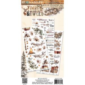 49 & market - Timber & Tweed - Rub-On Transfer Set 6X12", Timber & Tweed