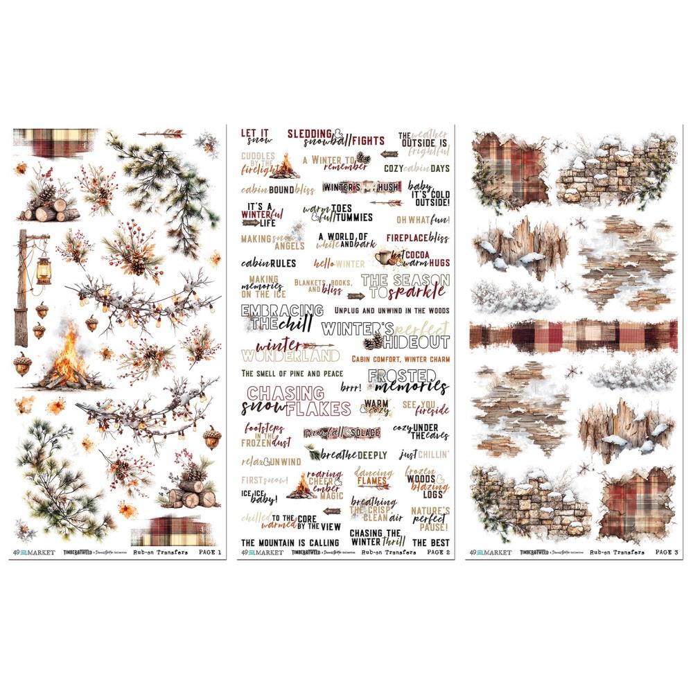 49 & market - Timber & Tweed - Rub-On Transfer Set 6X12", Timber & Tweed - Image 2