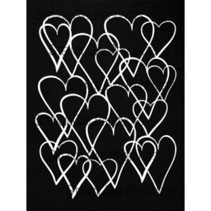 StencilGirl - 9x12" Stencil - Hearts Overlapping