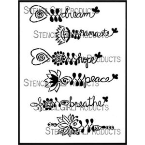 StencilGirl - 9x12" Stencil - Unalome Words