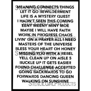 StencilGirl - 9x12" Stencil - Random Thoughts #1