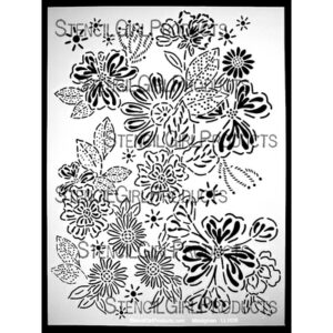StencilGirl - 9x12" Stencil - Vintage Daisy Floral Sampler