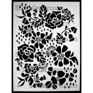 StencilGirl - 9x12" Stencil - Vintage Rose Floral Sampler