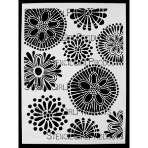StencilGirl - 9x12" Stencil - Folksy Rounds