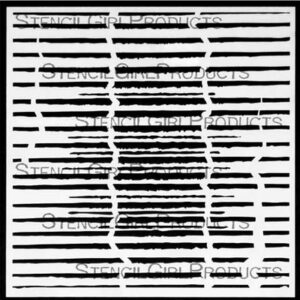 StencilGirl - 6x6" Stencil - Corrugated Lines