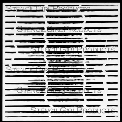 StencilGirl - 6x6" Stencil - Corrugated Lines