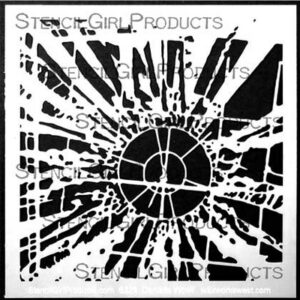 StencilGirl - 6x6" Stencil - Sunburst Crackle