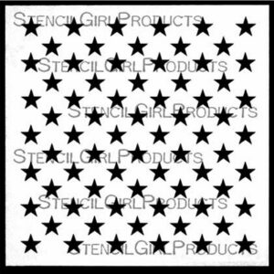 StencilGirl - 6x6" Stencil - Military Style Stars