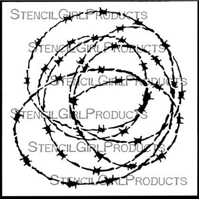 StencilGirl - 6x6" Stencil - Barb Wire