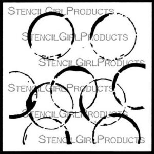 StencilGirl - 6x6" Stencil - Coffee Cup Rings