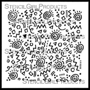 StencilGirl - 6x6" Stencil - Organic Zen Celebrate