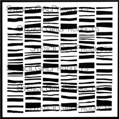 StencilGirl - 6x6" Stencil - Fragmented Line Columns