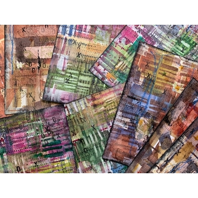 StencilGirl - 6x6" Stencil - Fragmented Line Columns - Image 3