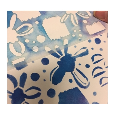 StencilGirl - 6x6" Stencil - Floral Dots and Marks Repeating Pattern - Image 2