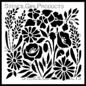 StencilGirl - 6x6" Stencil - Garden Flowers Tile
