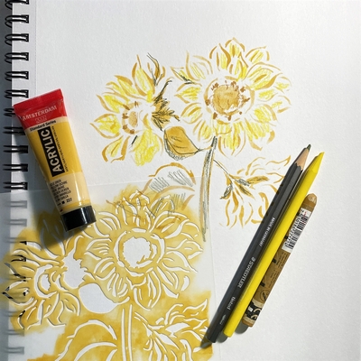 StencilGirl - 6x6" Stencil - Sunflowers - Image 2