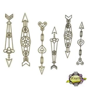 2Crafty Chipboard - Steampunk Arrow Set 2