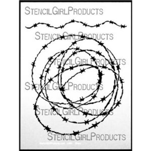 StencilGirl - 9x12" Stencil - Barb Wire