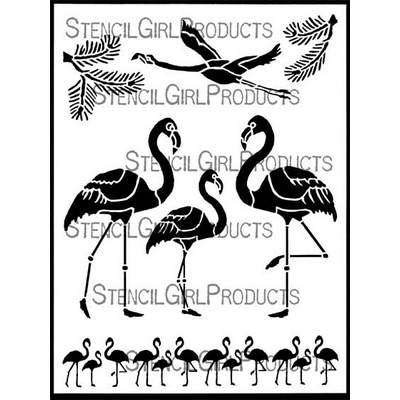 StencilGirl - 9x12" Stencil - Flamingo