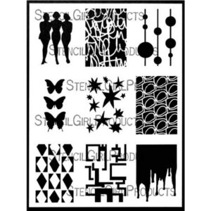 StencilGirl - 9x12" Stencil - ATC Mixup Dube