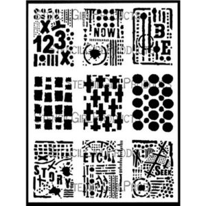 StencilGirl - 9x12" Stencil - ATC Mixup, Apter