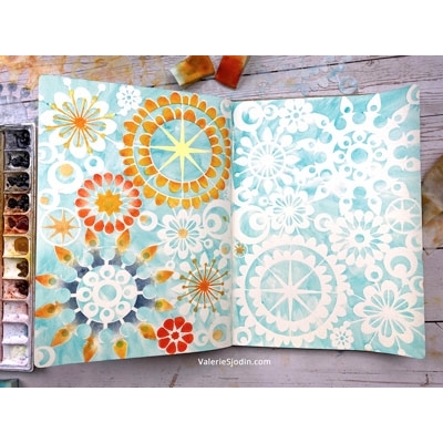 StencilGirl - 9x12" Stencil - Mid Century Modern Circle Patterns - Image 2