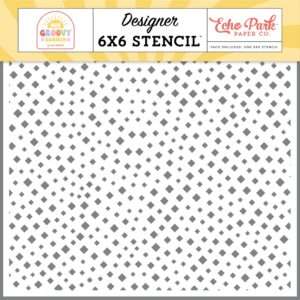 Echo Park - Our Groovy Summer - Stencil, Dazzling Diamonds