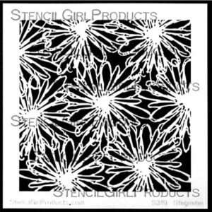 StencilGirl - 6x6" Stencil - Scribble Blooms