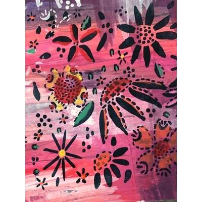 StencilGirl - 6x6" Stencil - Floral Stitch Sampler - Image 4