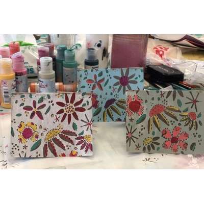 StencilGirl - 6x6" Stencil - Floral Stitch Sampler - Image 2