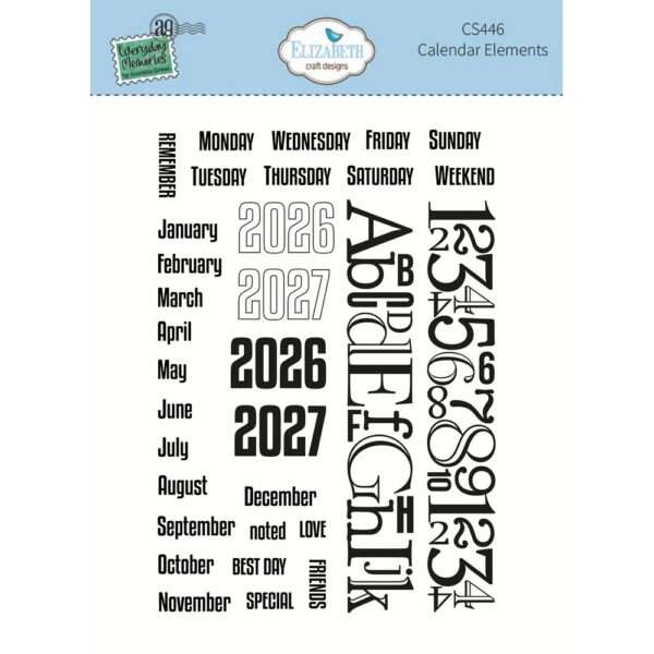 Elizabeth Craft - Stamp Set - Calendar Elements