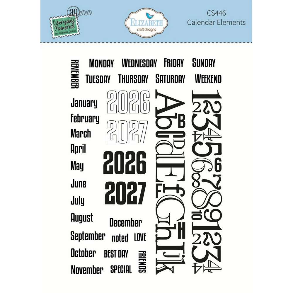 Elizabeth Craft - Stamp Set - Calendar Elements