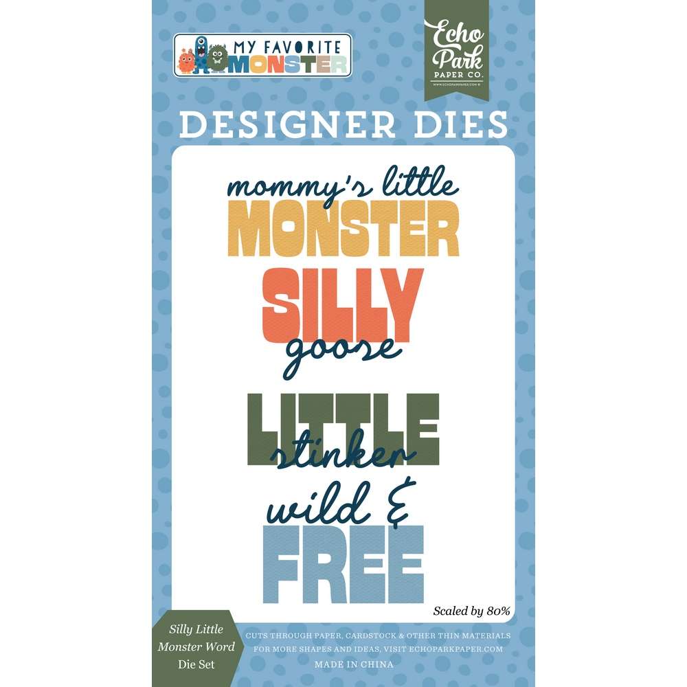 Echo Park - My Favourite Monster - Die Set, Silly Little Monster Word
