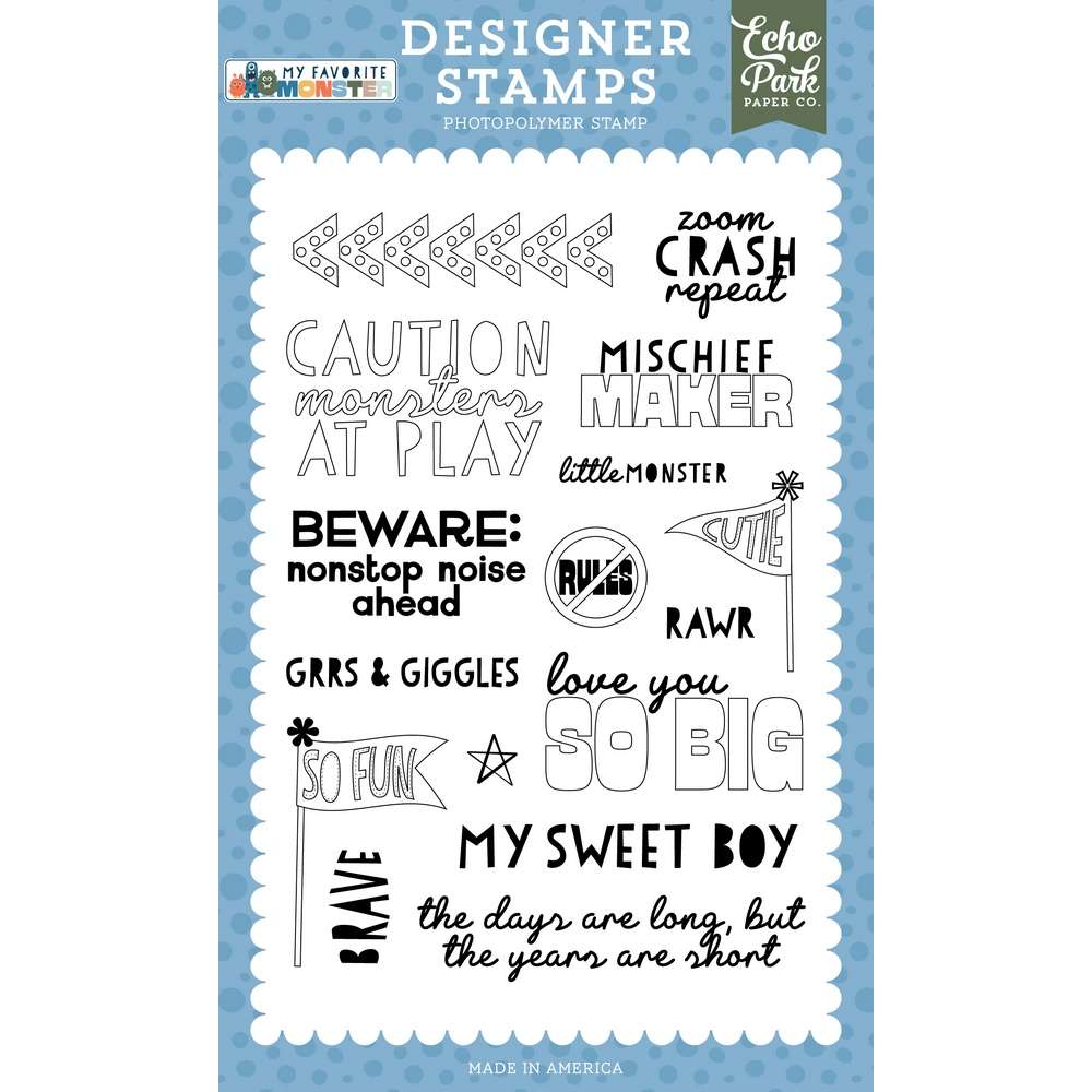 Echo Park - My Favourite Monster - Stamp Set, Mischief Maker