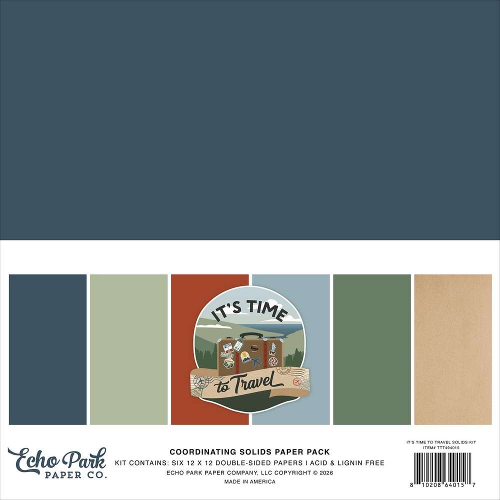 Echo Park - It's Time To Travel - Solids Kit 12x12"