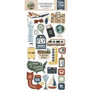 Echo Park - It's Time To Travel - Chipboard Accents