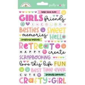Doodlebug - Color Me Crafty - Puffy Word Stickers