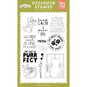 Echo Park - Cat Lover - Stamp Set, Live Love Meow
