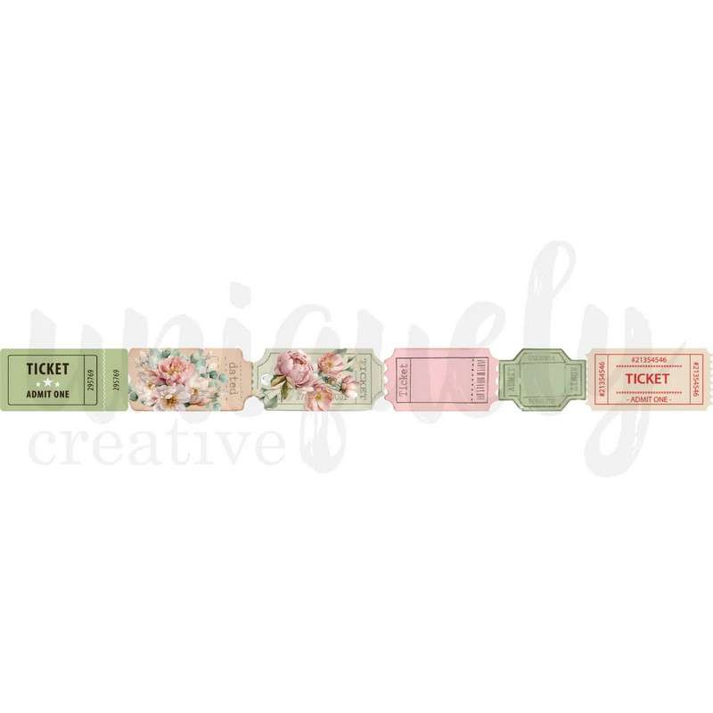 Uniquely Creative - Tea & Tranquility - Vintage Tickets Washi Tape - Image 2