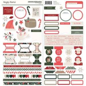 Simple Stories - Mistletoe and Holly - Cardstock Stickers, Basics
