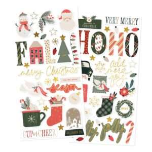 Simple Stories - Mistletoe and Holly - Foam Stickers