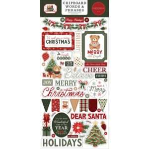 Carta Bella - Have A Beary Christmas - Chipboard Words & Phrases
