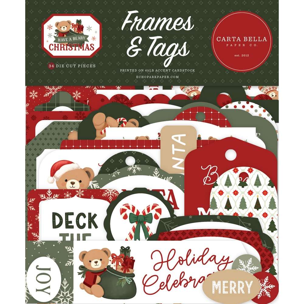 Carta Bella - Have A Beary Christmas - Frames & Tags