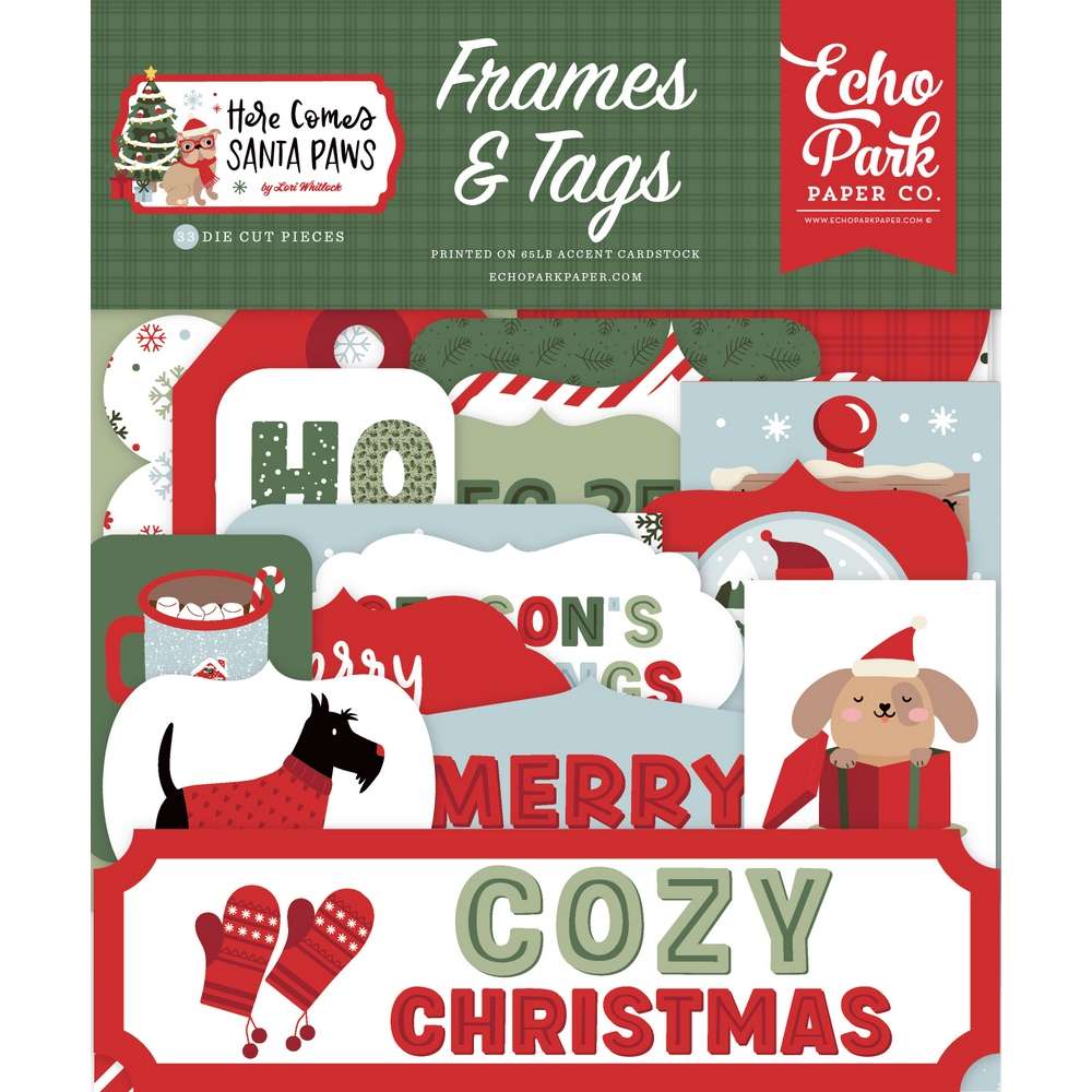 Echo Park - Here Comes Santa Paws - Frames & Tags