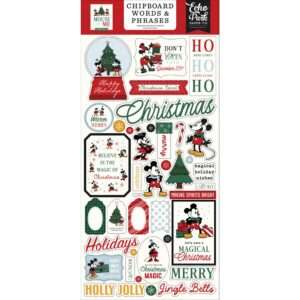 Echo Park - Mouse & Me Christmas - Chipboard Word & Phrases