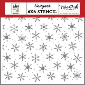 Echo Park - Mouse & Me Christmas - Stencil, Seasonal Snowflakes