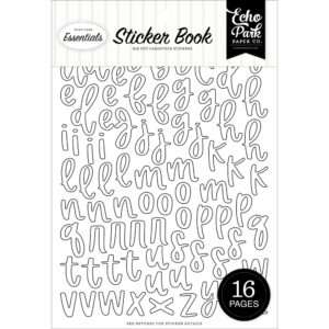 Echo Park - Essentials Alpha Sticker Book - Black & White