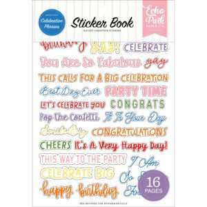 Echo Park - Essentials Sticker Book - Celebration Phrases